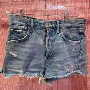 AGOLDE Classic Distressed Denim Shorts